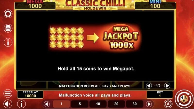 Classic Chilli Hold & Win - lepljivi simboli u hold rundi